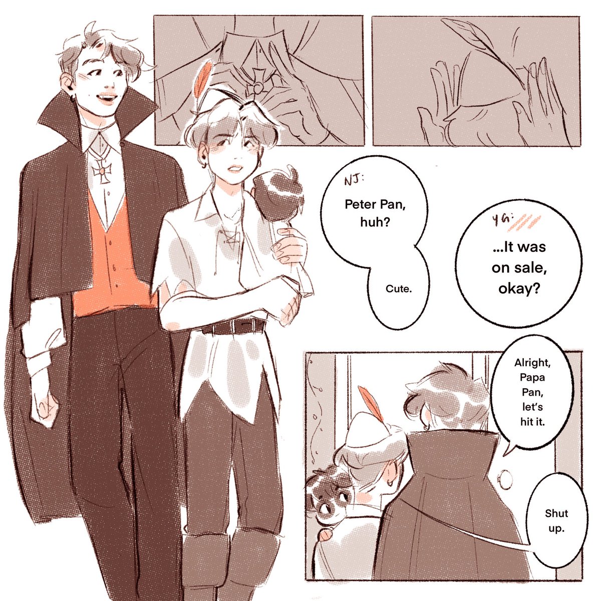 ✨Candy Corn✨ A Spooky Namgi Dads Comic 🧡💛🤍 [Part 2/8] 