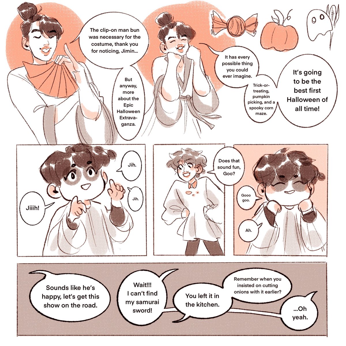 ✨Candy Corn✨ A Spooky Namgi Dads Comic 🧡💛🤍 [Part 3/8] 