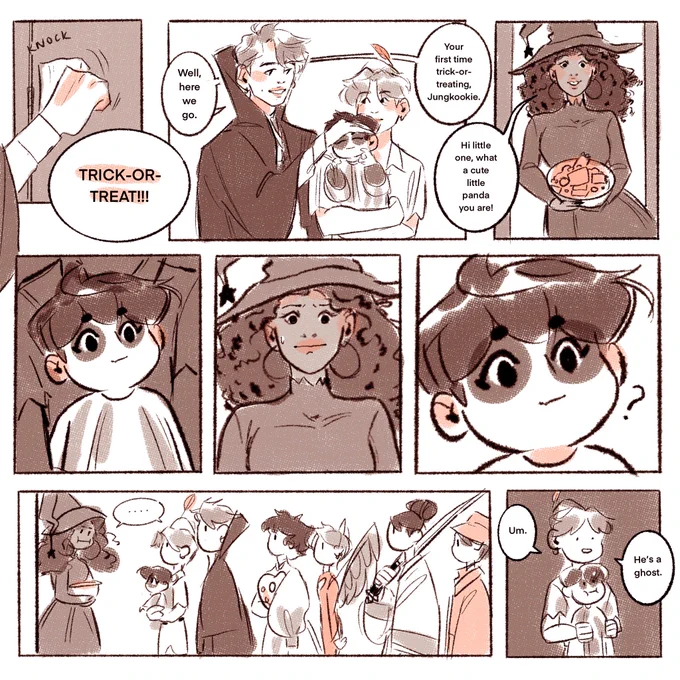 ✨Candy Corn✨ A Spooky Namgi Dads Comic 🧡💛🤍 [Part 4/8] 