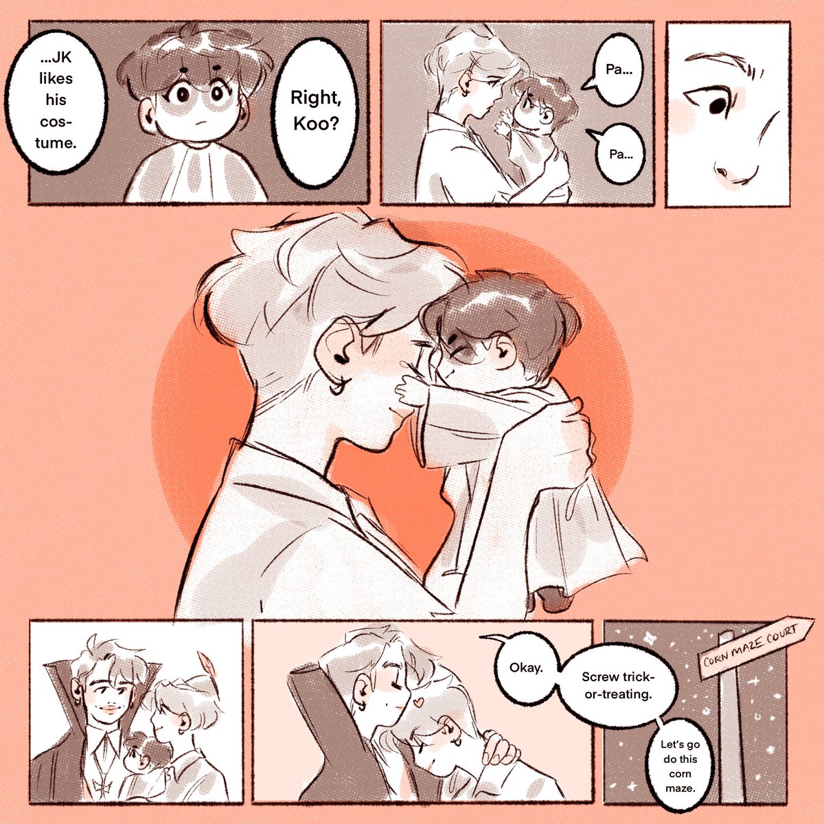 ✨Candy Corn✨ A Spooky Namgi Dads Comic 🧡💛🤍 [Part 5/8] 