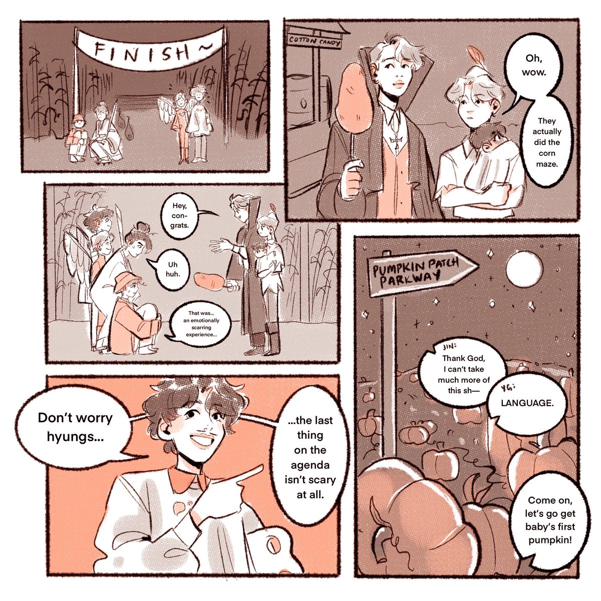 ✨Candy Corn✨ A Spooky Namgi Dads Comic 🧡💛🤍 [Part 6/8] 