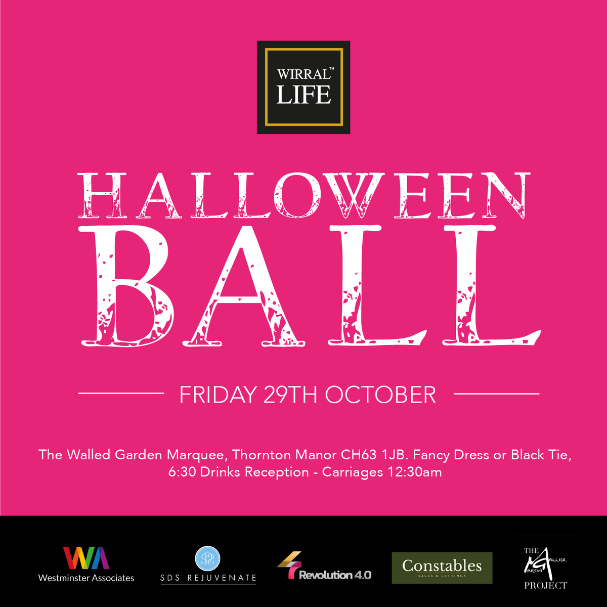 revolu4ion's tweet photo. 👻  Proud to be sponsoring this year's #WirralLifeHalloweenBall this Friday in support of #TheMartinGallierProject.

With entertainment from #MarcusCollins, #DJPezTellett and much more! Truly a party to die for! Join us if you dare.

https://t.co/xguyhAGY41 https://t.co/ZkEJTS9Cua