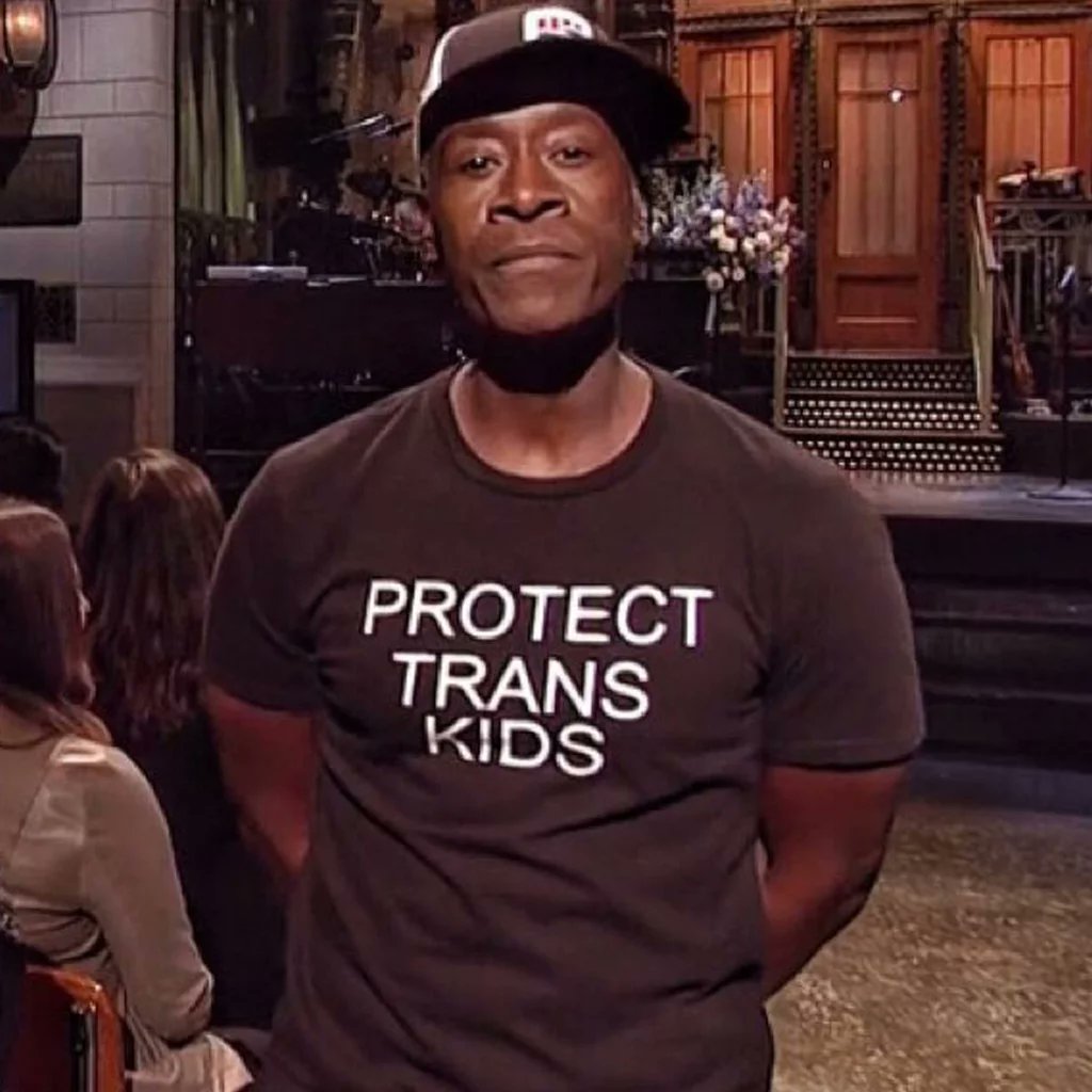 BodyForWife's tweet photo. @AngryBlackLady Hell yeah. People need to get on the right side of this sooner rather than later. For my "On This Day in History" column I'm writing about Don Cheadle's appearance on SNL wearing this shirt, and how trans people have existed as long as people have existed. https://t.co/z0VSnkp4Rb