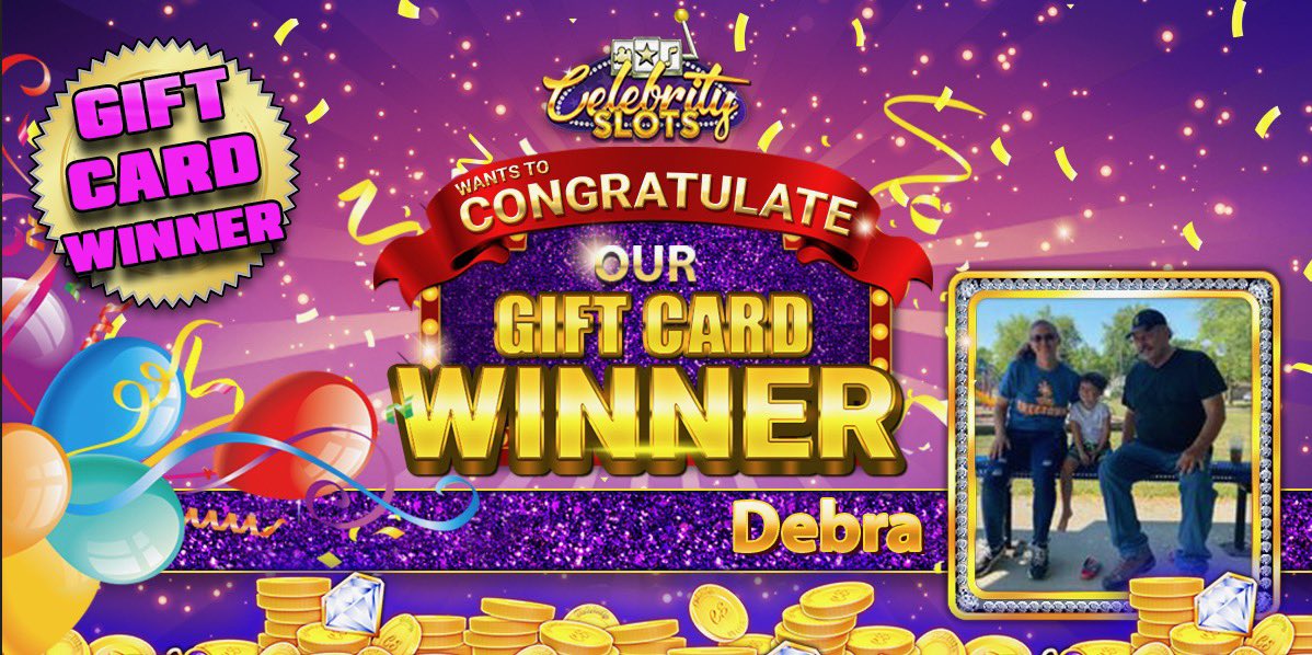 🎉 Play for your chance to win Cash &amp; Prizes! 
📲 Play Now: link.celebrityslots.com/1/applaunch
🌟 Congratulations to Debra for winning a Gift Card!

#celebrityslots #winning #lindseypelas #giveaway #giftcard #prizes #cashandprizes #cash #instagood #instawin #win