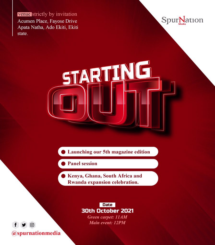 notify_ekiti's tweet image. Earlier this year we were mapping our expansion plan and from then till now, it has been an exciting journey! 

I’m proud of us!✨

Come this Saturday and letd celebrate, network and have fun with @SpurNationMedia

#notifyekiti #startingout