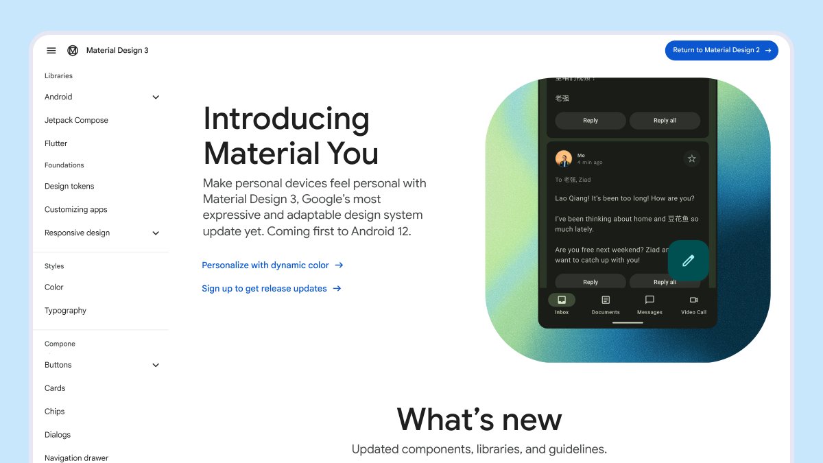 Davallree's tweet image. today, i get to show you what i've been working on @materialdesign
the new material design 3 guidelines!
some details that i'm proud of: