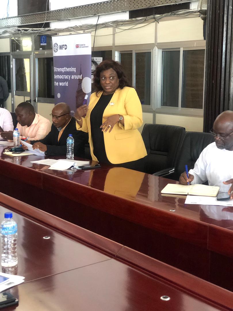 WFD_SierraLeone's tweet photo. The Director-General of @parl_sl spoke on the need for #citizensaccessiblity data in #Parliament at @WFD_SierraLeone expert's panel with the Directors and Unit Heads of Parliament. 

#OpenParliament 
#Citizensdata
#transparency https://t.co/4y6uEv9cQH