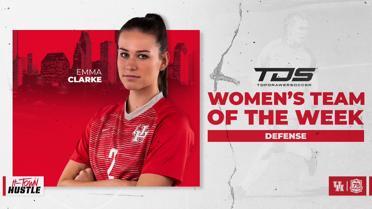 An absolute force on the back line😤

Congratulations to <a href="/emma_clarke0/">Emma Clarke</a> for being named to the <a href="/TopDrawerSoccer/">TopDrawerSoccer</a> Women’s Team of the Week! 

🔗 bit.ly/3vLjTiV

#HTownHustle | #GoCoogs