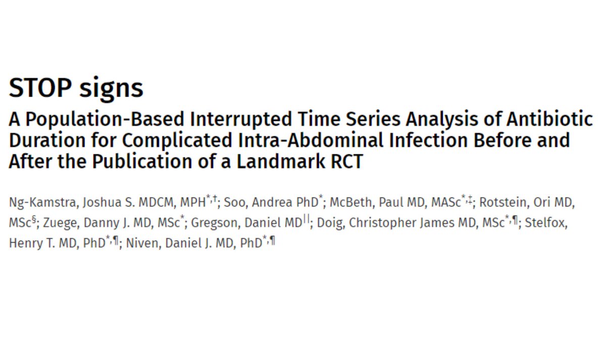 Calgary Critical Care Research Network (@c3_resnetwork) on Twitter photo #FeaturedResearch - A recent C3 study found that, after the STOP-IT #RCT publication, there were no significant differences in inpatient #antibiotic duration for patients with intra-abdominal infection compared to before publication. <a href="/AnnalsofSurgery/">Annals of Surgery</a>
🔗bit.ly/3n6cpms #FeaturedResearch - A recent C3 study found that, after the STOP-IT #RCT publication, there were no significant differences in inpatient #antibiotic duration for patients with intra-abdominal infection compared to before publication. <a href="/AnnalsofSurgery/">Annals of Surgery</a>
🔗bit.ly/3n6cpms