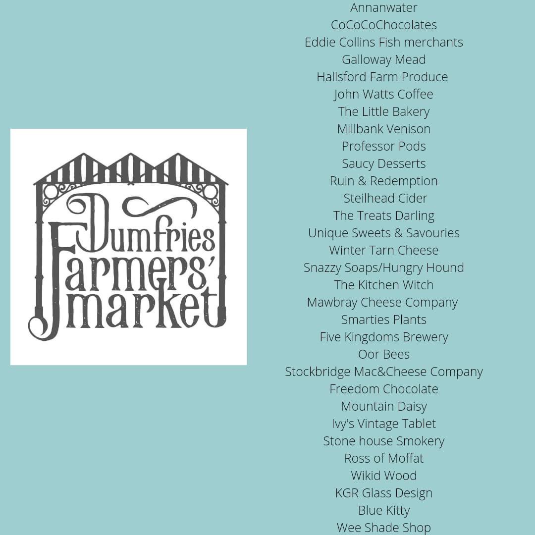 Here's the line up of fantastic producers you'll find at the market on Sunday 7th November. Who will you be coming along to see?

#shoplocal #LoveDandG #farmermarket