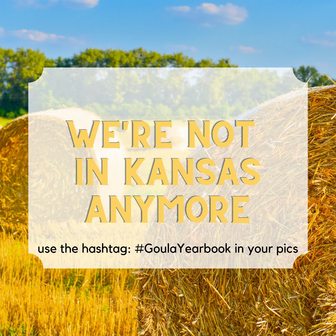 GoulaYearbook's tweet photo. We’re not in Kansas anymore!  Gather your farm gear or dress as your favorite farm animal tomorrow. #homecoming2021 https://t.co/Lb3OlmrKzM