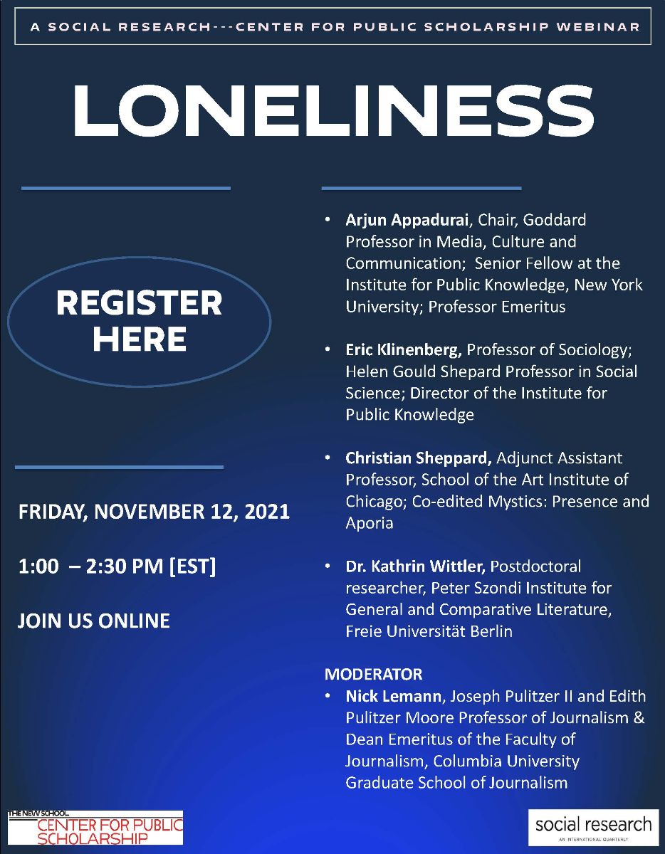 NewSchoolCPS's tweet photo. [WEBINAR] Loneliness - https://t.co/j5s3sBUAAz https://t.co/8m6cpf5V4W