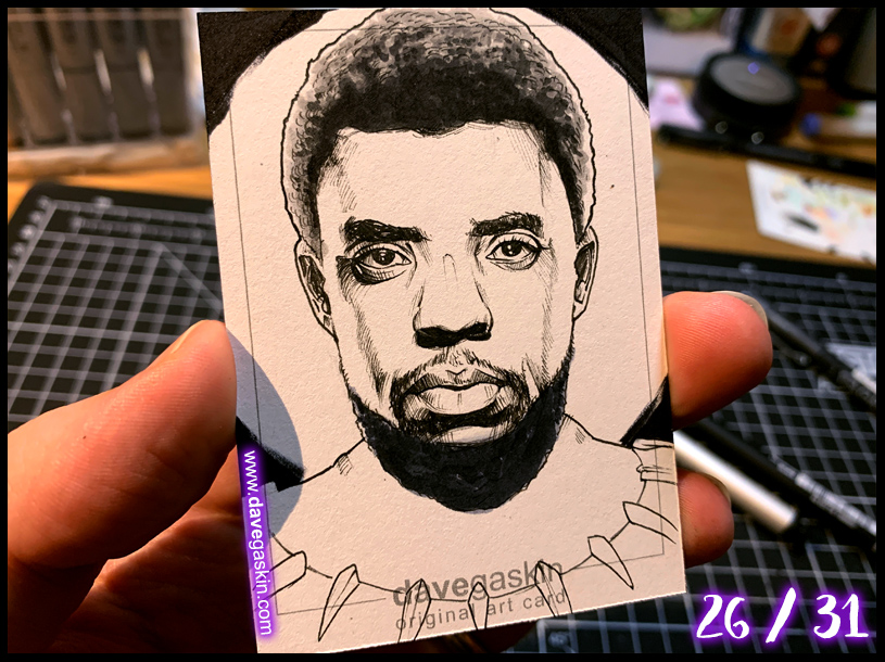 RT @BikerScout: #Inktober2021 Day 26 - T'Challa

A long overdue portrait of Chadwick Boseman as Black Panther. https://t.co/Pxq8xlSddg