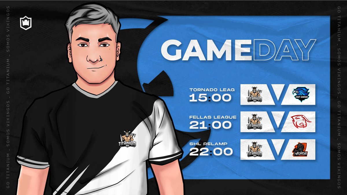 ⭐ Titanium Army ⭐ (@titaniumarmygg) on Twitter photo #ClashRoyale | MatchDay 🧩
Triple jornada ésta tarde donde el vikingo no dará tregua en la arena, los dioses nos acompañan. 🤩
🆚️ <a href="/EaqyGaming/">Eaqy Gaming</a>
🆚️ <a href="/BullStars_/">𝗕𝘂𝗹𝗹𝗦𝘁𝗮𝗿𝘀™</a>
🆚️ <a href="/HorseSports_GG/">Horse eSports</a> 🎙
📺 <a href="/kevincito_CR/">Kevincito</a>
📍 twitch.tv/kevincitogt
#GoVikingos 🪓 #ClashRoyale | MatchDay 🧩
Triple jornada ésta tarde donde el vikingo no dará tregua en la arena, los dioses nos acompañan. 🤩
🆚️ <a href="/EaqyGaming/">Eaqy Gaming</a>
🆚️ <a href="/BullStars_/">𝗕𝘂𝗹𝗹𝗦𝘁𝗮𝗿𝘀™</a>
🆚️ <a href="/HorseSports_GG/">Horse eSports</a> 🎙
📺 <a href="/kevincito_CR/">Kevincito</a>
📍 twitch.tv/kevincitogt
#GoVikingos 🪓