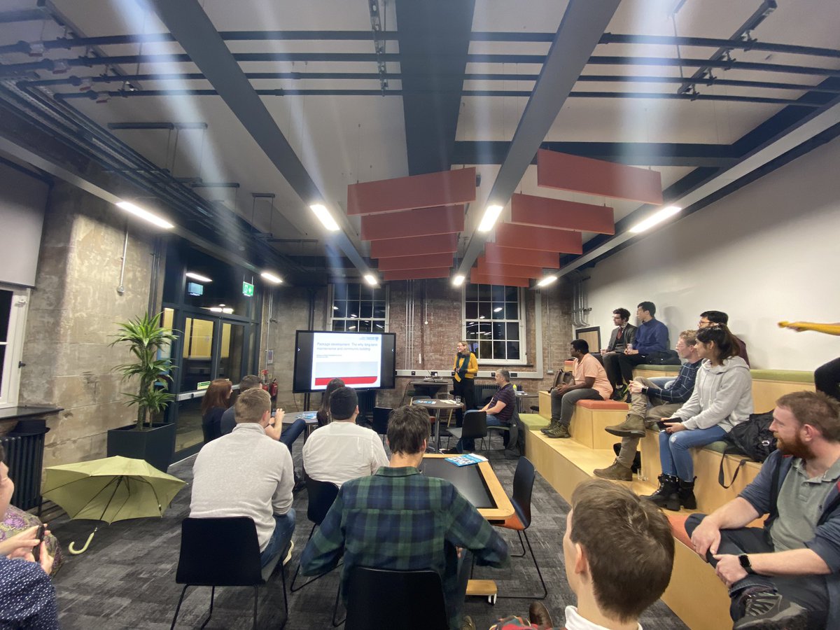 sroginis's tweet photo. @PydataLancaster has started! Rebecca Killick and @SimonSpavound are presenting tonight 👌🏻 I am sure that it will be interesting! https://t.co/K7NVlWhlB4