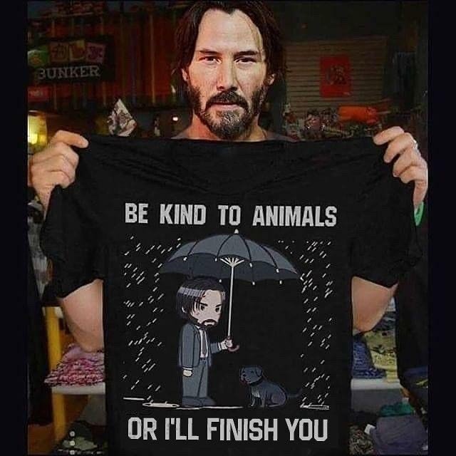 plamental's tweet image. Everyone Is Going Crazy For This Funny Keanu Reeves 'Be Kind To Animals Or I'll Finish You' T-Shirt! 😎
