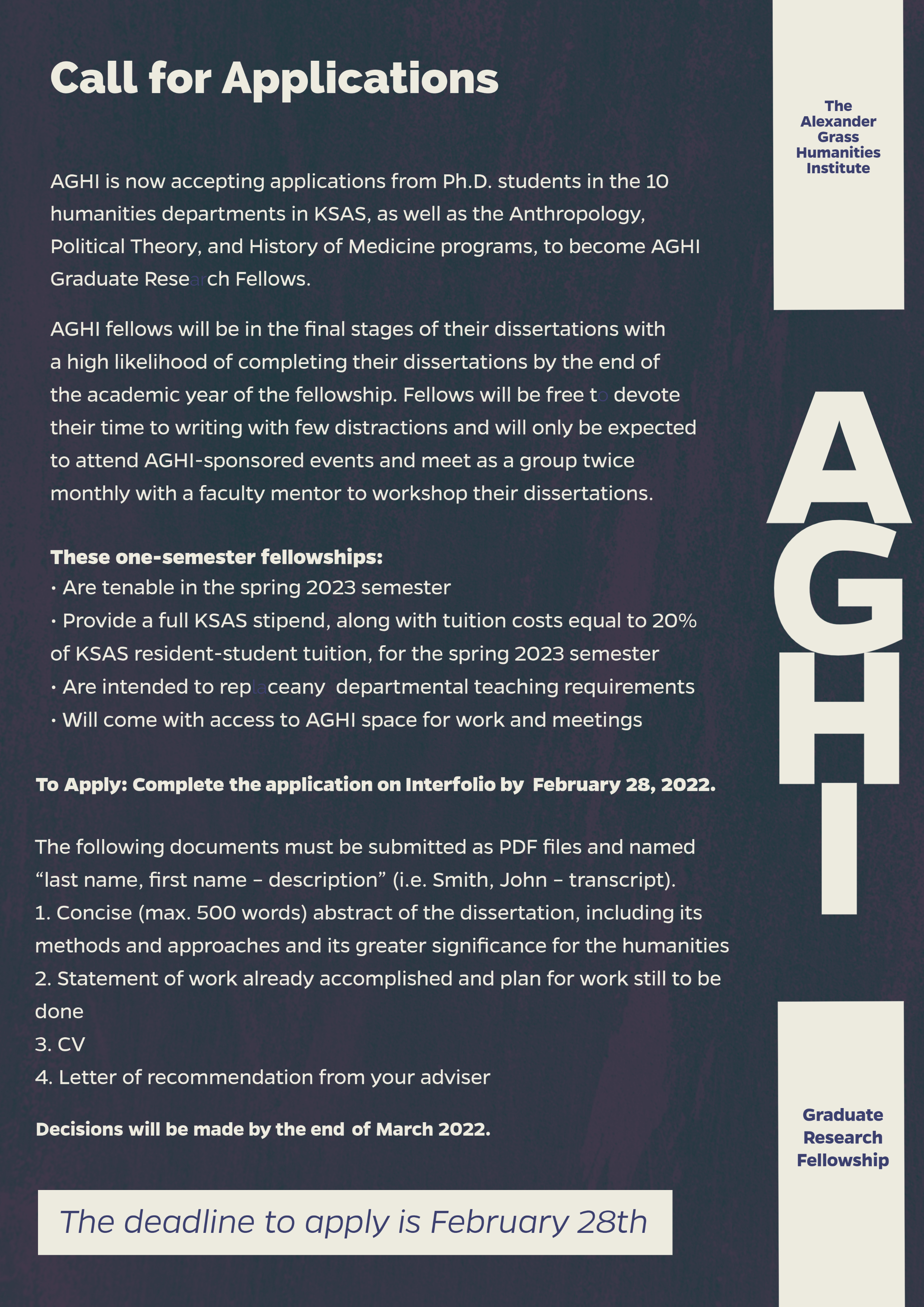 Jhu Finals Schedule Fall 2022 Alexander Grass Humanities Institute At Jhu (@Jhuhumanities) / Twitter