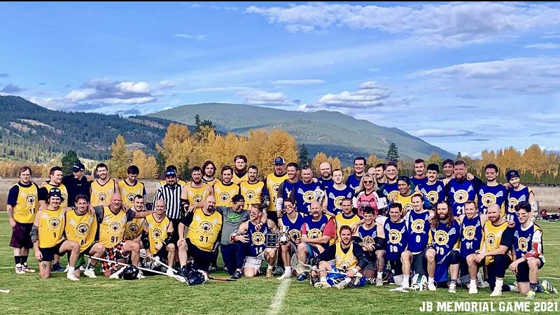 CFJC_Today's tweet photo. Justin Bosher Memorial Game celebrates late coach's legacy of lacrosse in #Kamloops | STORY: https://t.co/GVUotYWOP6 https://t.co/f22O40riU4