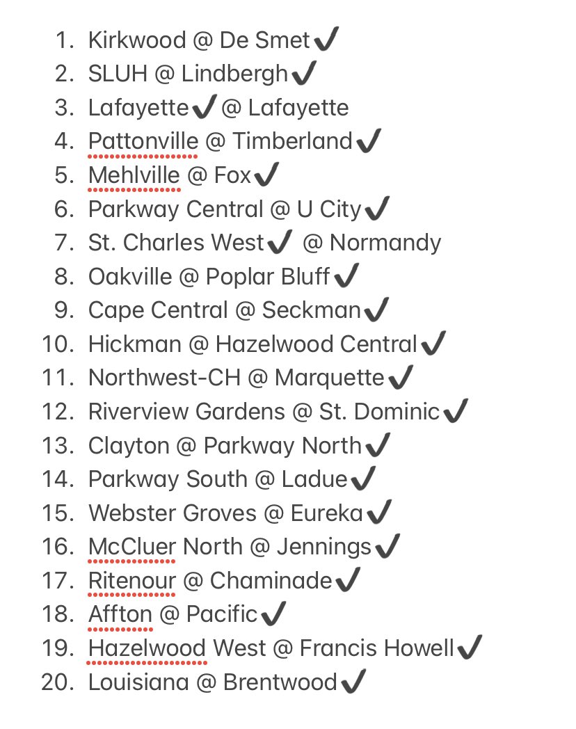 St. Louis Suburban Football
Week 10 Picks of the Week