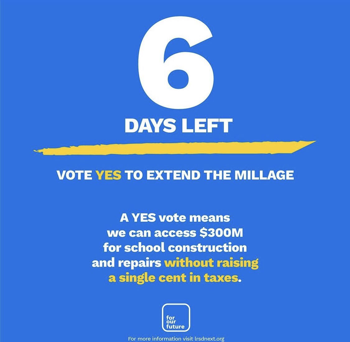 Little Rock voters, we need you to go vote YES for the LRSD millage extension! Our students are too important to sit this one out. #LRSDPowerofUS #voteYES #ForOurFuture @jbailey2k7 <a href="/rossjam/">Jim Ross</a> <a href="/tesslr/">Teresa Gordon</a> <a href="/ShellyHStacker/">Shelly Stacker</a> @CathyEKoehler