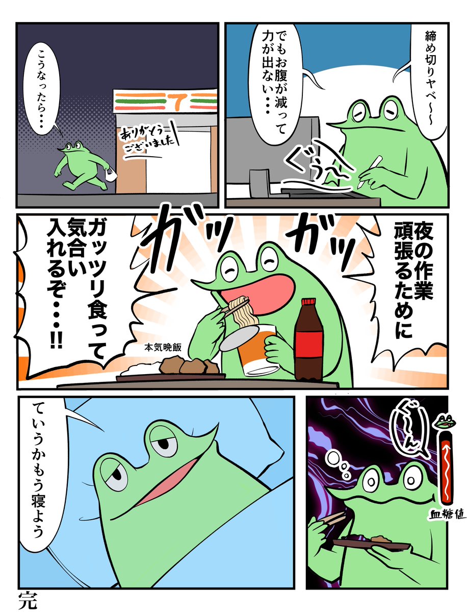 ドカ食いして全てが終わる絵日記 