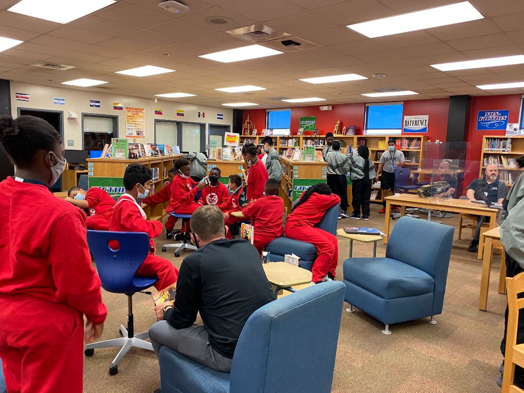 The MMA Media Center was hopping today with ELA students from Mr. Zaro and Mr. McCann's classes coming through to check out books and read. Go Eagle Readers! #CCSDLibraries #LeadCCSD #MMAUniverse #EaglePride #GoMMAEagles