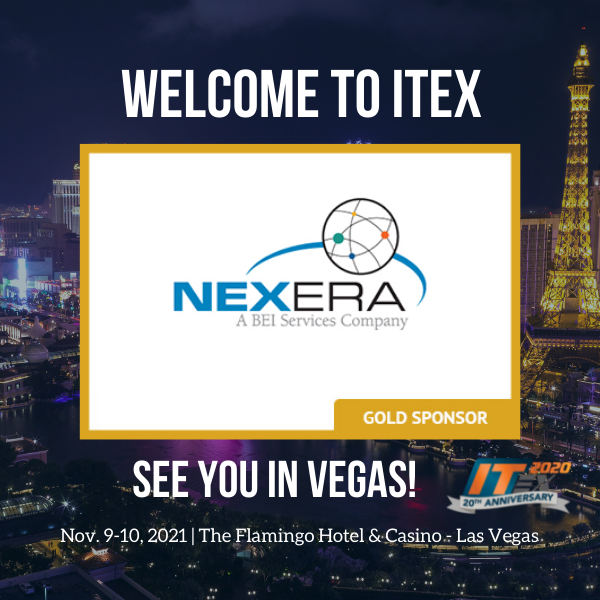 There are only two weeks until the 20th Anniversary of ITEX and we're thanking our sponsors and welcoming them to #ITEX! Thank you to our Gold Sponsor <a href="/BEIServices/">NEXERA, An Aspire Software Company</a>, and we can't wait to see you in Las Vegas!