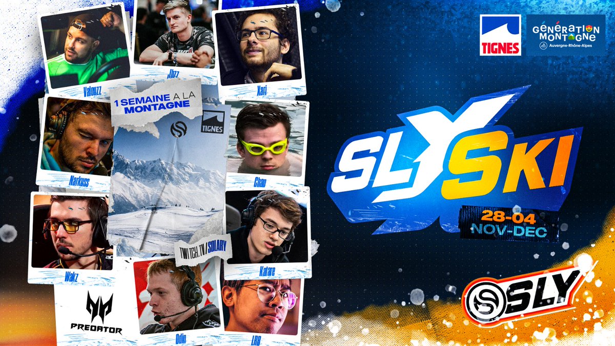 SolaryTV's tweet image. Après Solary Korea et Solary New York, le voyage continu du 28 novembre au 04 décembre mais cette fois-ci en France ! 

Nous allons dévaler les montagnes enneigées de Tignes avec @jbzzed @valouzz_ et @Xari_ #SLY4