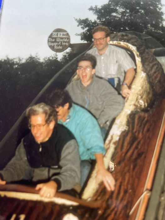 DirectProdUK's tweet photo. It’s Direct Productions’ Pic of the Week! This is from a recce at Alton Towers, 1989. It’s so long ago I’m surprised it isn’t in black and white! Whilst scoping a potential filming location, we had a whale of a time. There was more time for this in the laid back golden era of TV. https://t.co/3m7hSLhytP