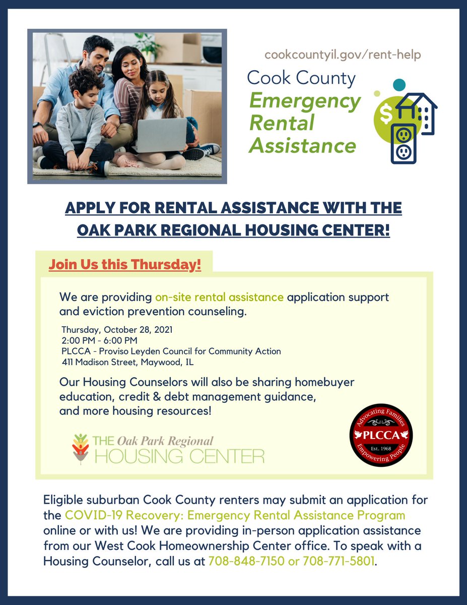 race_and_place's tweet photo. Apply for the COVID-19 Recovery: Emergency Rental Assistance Program with the Oak Park Regional Housing Center! Visit https://t.co/LglJBgNvsO for for information, to apply online, and to check your eligibility.
#OneCookCounty #SuburbanCookRecovery https://t.co/76VXt2D1DK