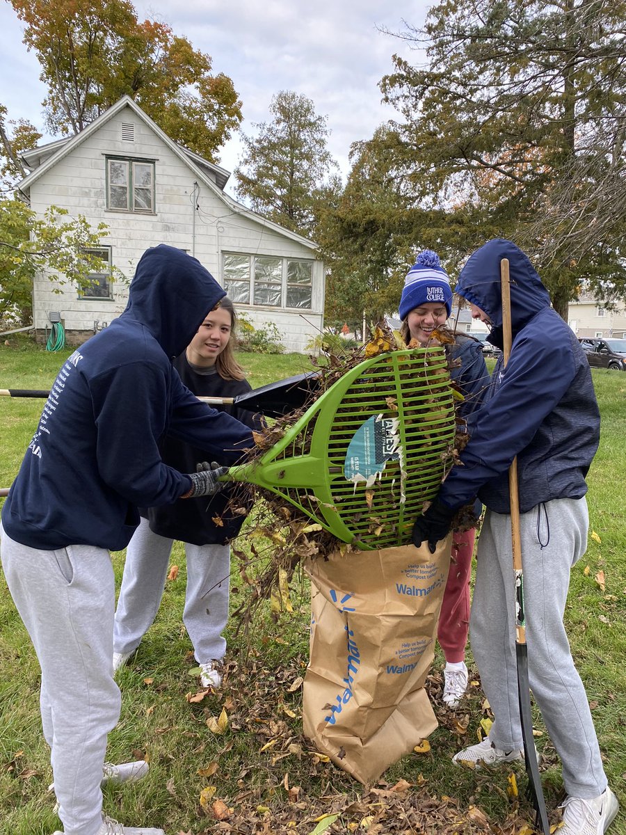 Leaves leaves and more leaves for Community Service Day! 🍃 🍁 #XavierService