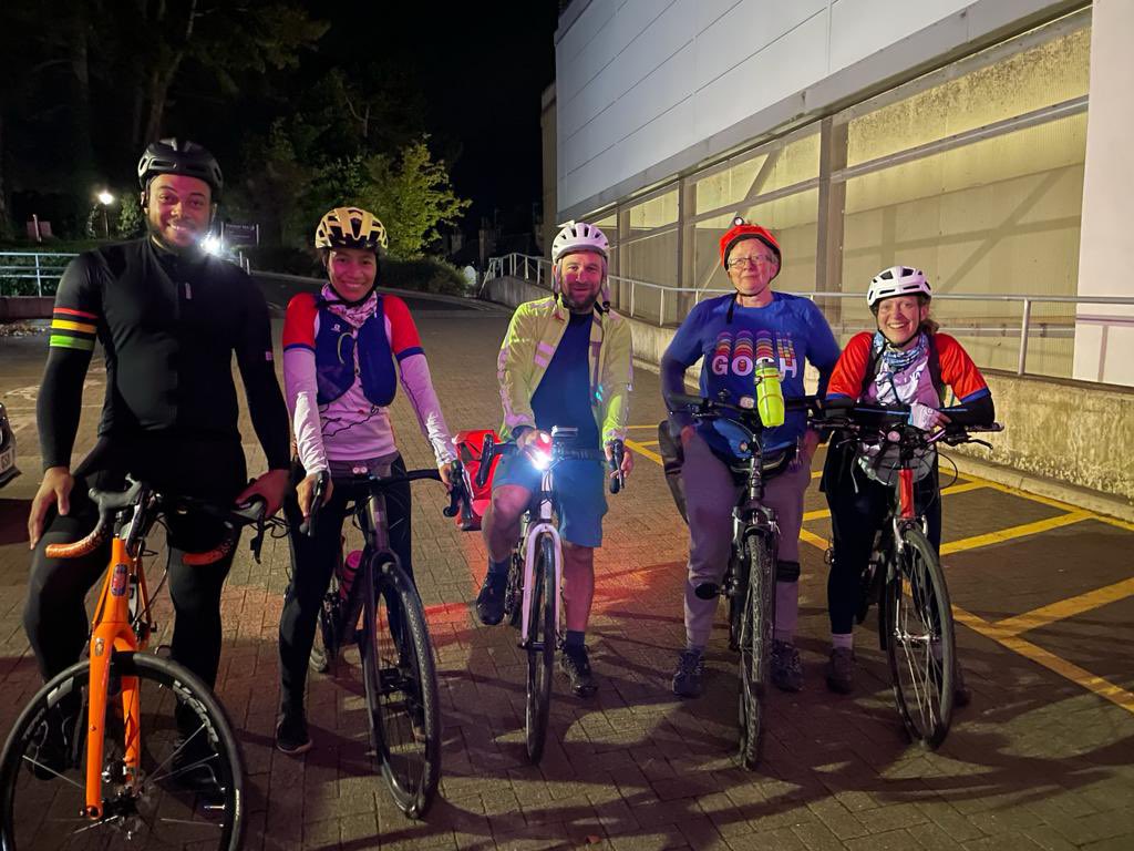 ClimateAccept's tweet photo. Day 4 over and all #ridefortheirlives cyclists have arrived safely in Harrogate. It’s been a tough day for many but it’s had its ups especially with an amazing start to the day meeting some inspiring young people including @CaptainTobias9 in Sheffield. #PollutionDrift https://t.co/mpDcdB2pYI