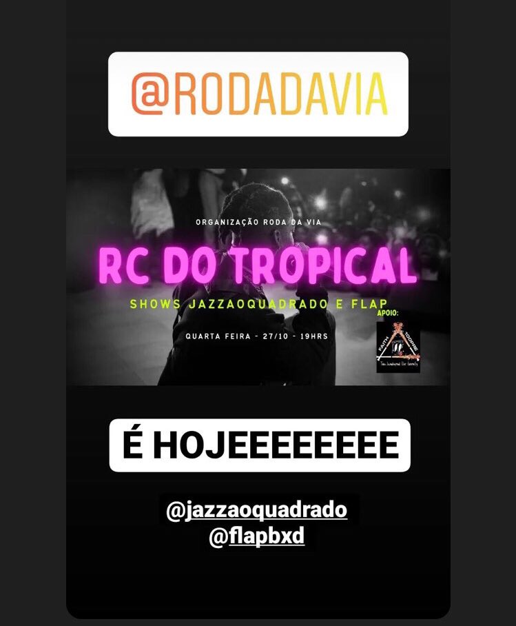 flapbxd's tweet photo. Boa tarde tropa, hj tem show meu lá na batalha da via que vai rolar no bairro tropical! https://t.co/hmZgT8vo2F