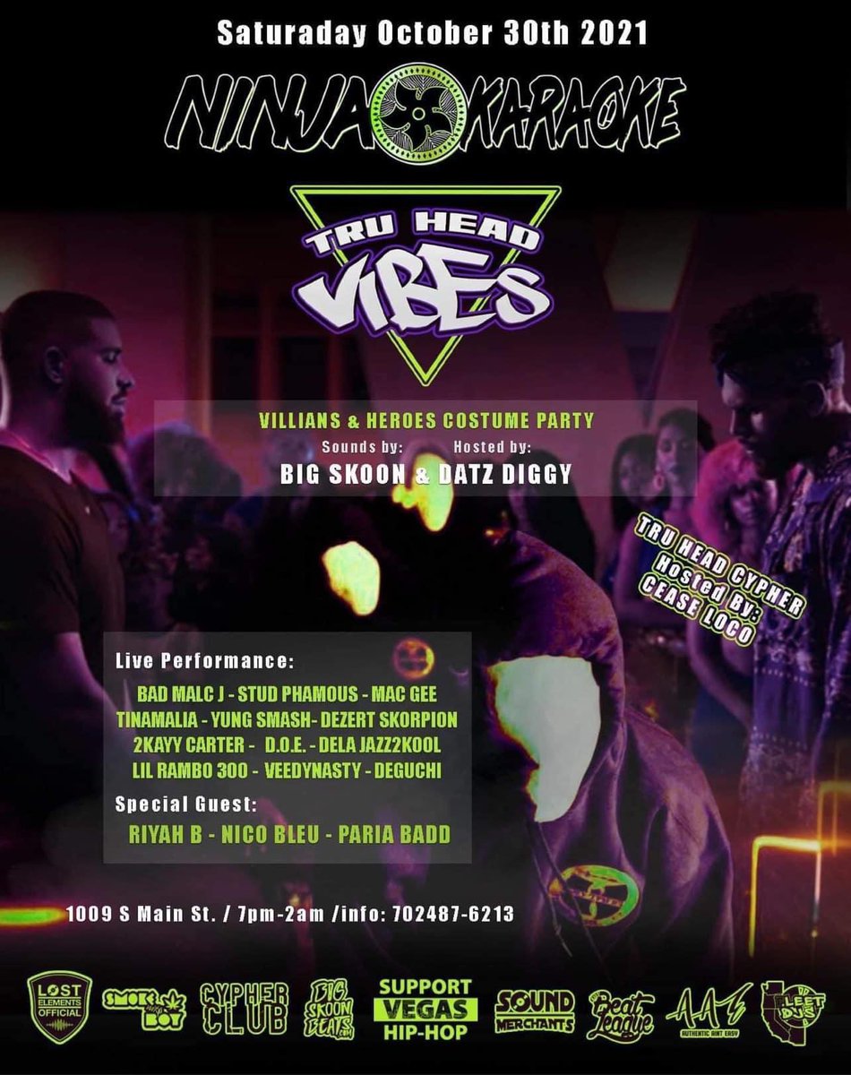 Saturday @ Ninja - 7pm - 21+