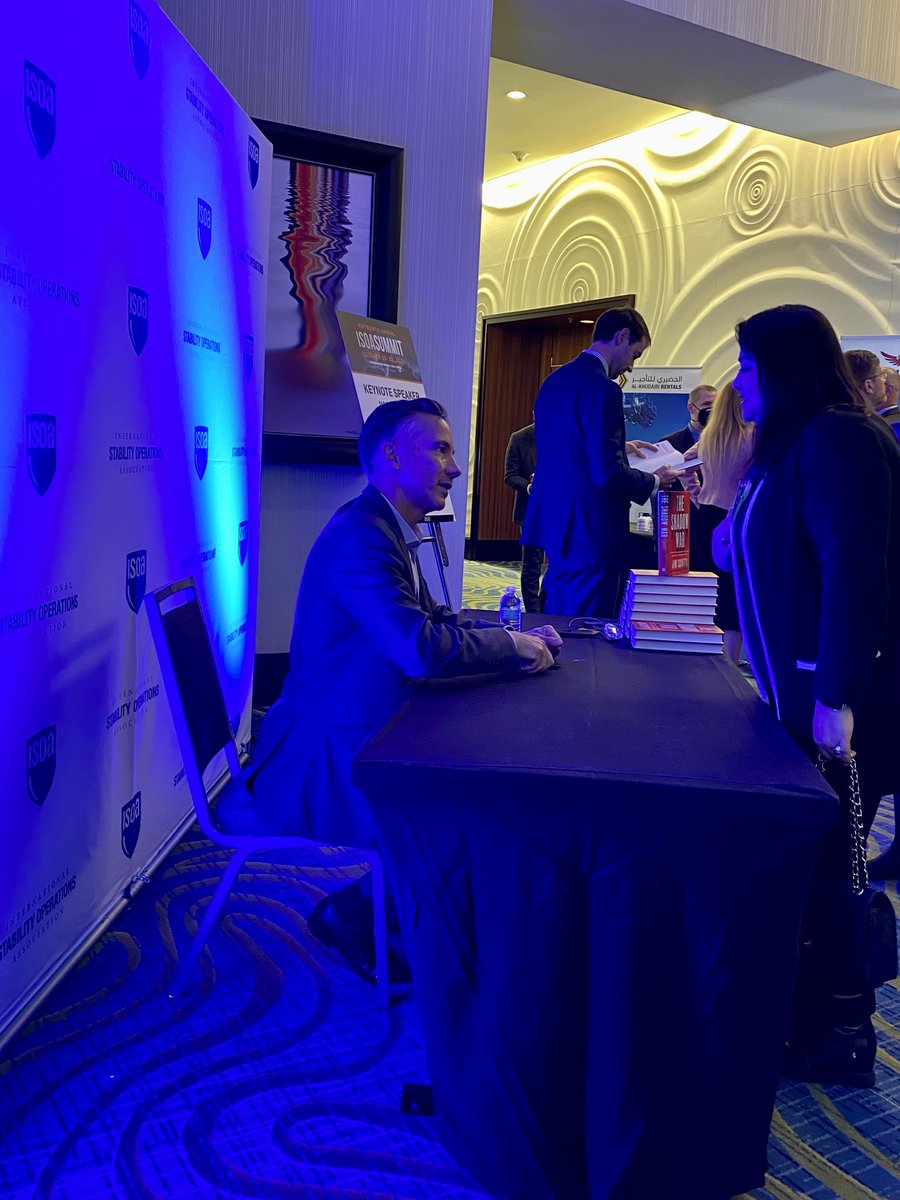 StabilityOps's tweet photo. It's been a SOLD OUT day! We've got a full conference and sold out of #TheShadowWar by @jimsciutto in 15 minutes. Thanks for a great session and for spending the extra time to sign your book, Jim. Hope everyone is enjoying this year's #ISOASummit. https://t.co/qDwOMjPiiQ