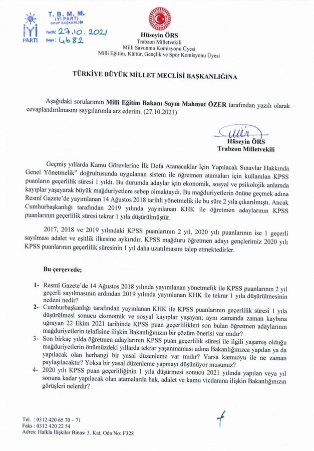 ozcanyavuz44's tweet photo. ✍ 2020 Kpss mağduriyetinin giderilmesi için geçerlilik süresinin 1 yıl uzatılması gerekmektedir.

✍Milletin vekilleri sorularını sormaya devam ediyor. 
Cevap bekliyoruz...
@tcmeb
@aebilgili
@fehmirasimcelik
@mehmetnezirg

#Kpss2020ninHakkı https://t.co/QG0lGS8oDi