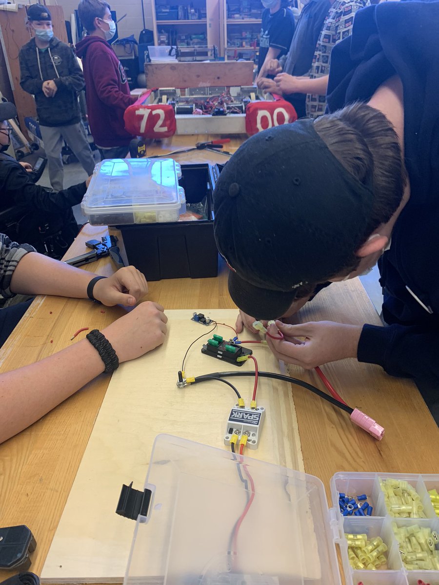 Our team is back this week working hard as they set up stations , building base plates, and setting connectors great job everyone