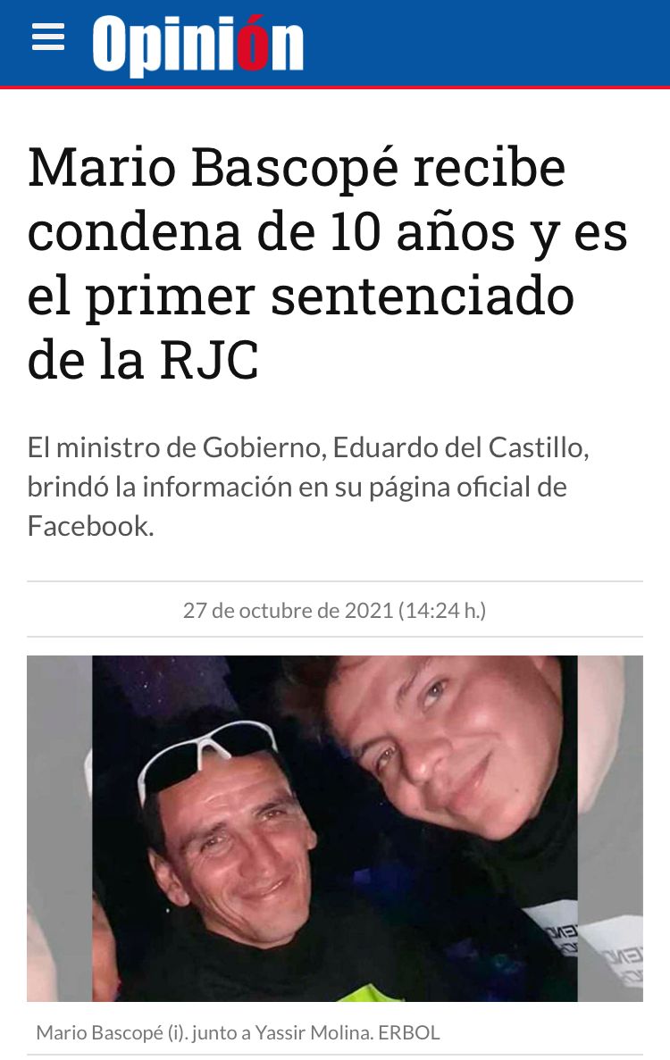 EgaliteBolivia's tweet photo. 🚨#ALERTA Acaban de condenar a #MARIOBASCOPE
CONDENA de 10 años‼
Y este anuncio SALIO EN LA CUENTA DE E. DEL CASTILLO CUENTA DE FACEBOOK...
NO EN UN COMUNICADO DEL MIN DE JUSTICIA
Que manosear la JUSTICIA en
#Bolivia
A su señora madre todo nuestro apoyo
#viral
#MARIOBASCOPE https://t.co/WPDmc1pNRX