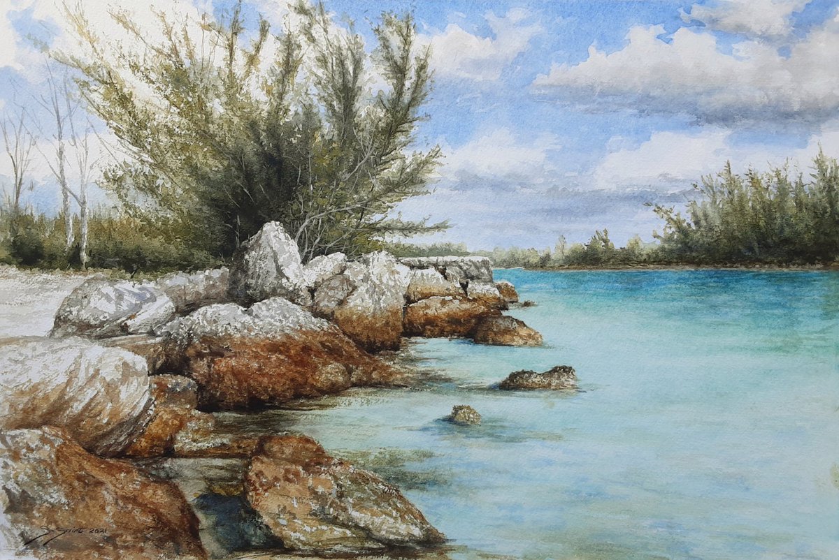 ssaintstudios's tweet photo. October Morning - 15x22 - #watercoloronpaper 
#lucayanwaterway #canalview #octobermorning #tourquoisewater #paradise🌴 🇧🇸 https://t.co/gHgADPAsCS