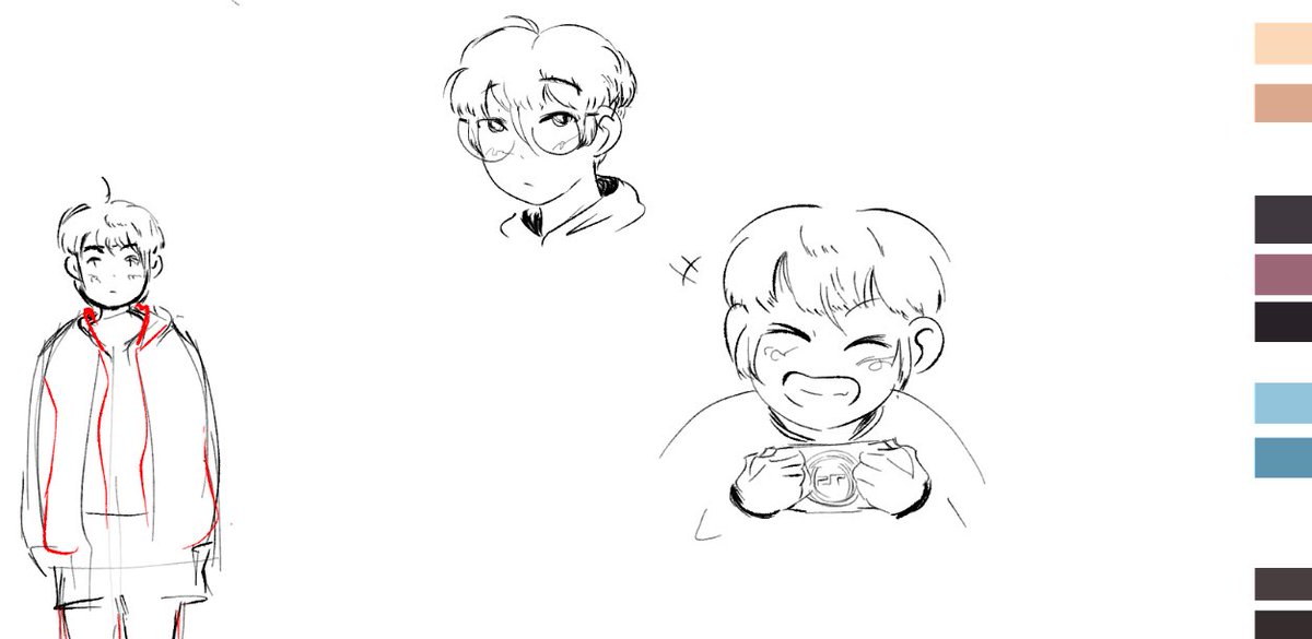 Boku doesn't know he's the protag and assumes he's just an onlooker (。-∀-) anyways working on drawing him younger ♡