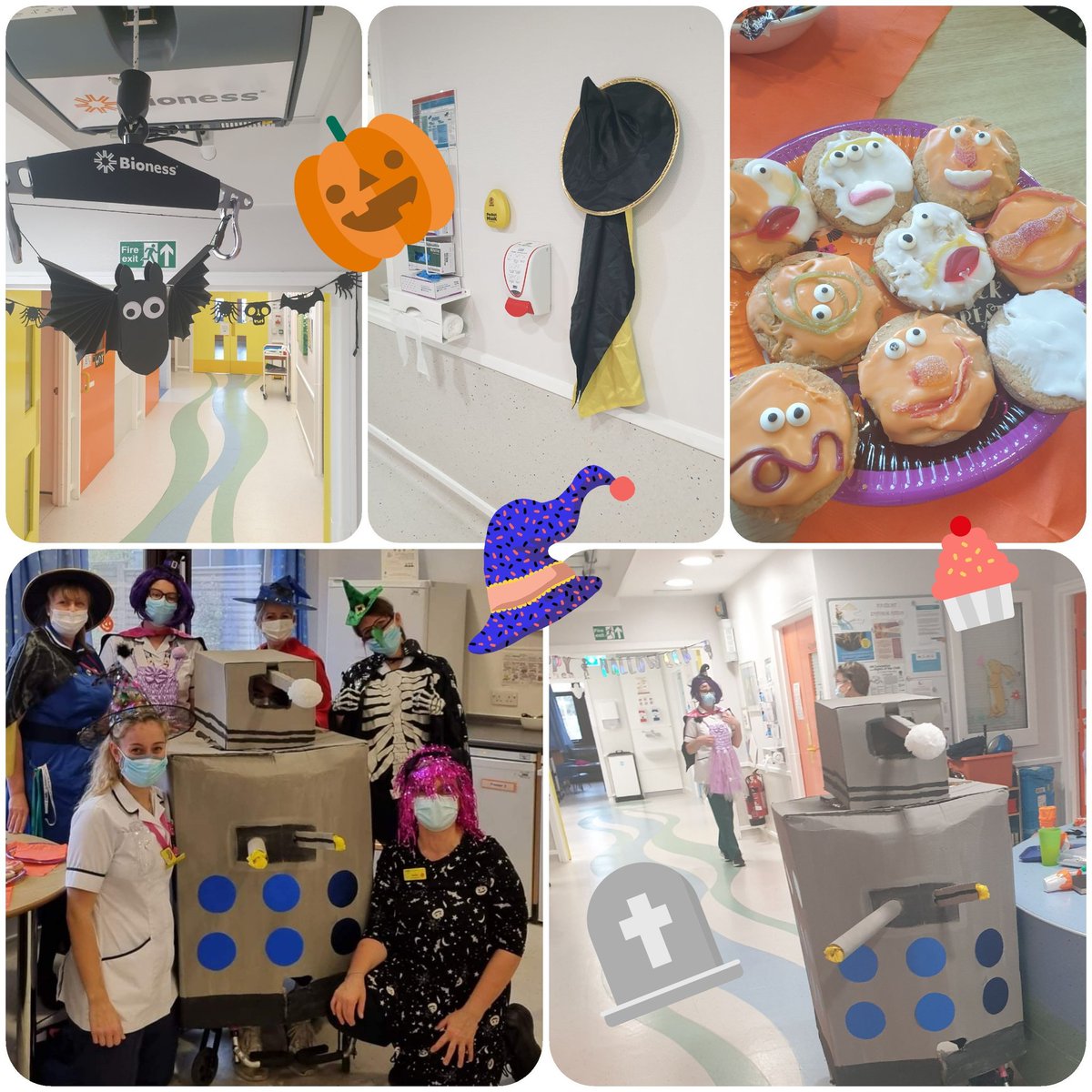 ParkerKirsten's tweet image. Darlek racing, trick or treating, goulish pumkin  cake making (and eating).  Happy (early) Halloween from St Francis ward @BucksHealthcare #paedSCI