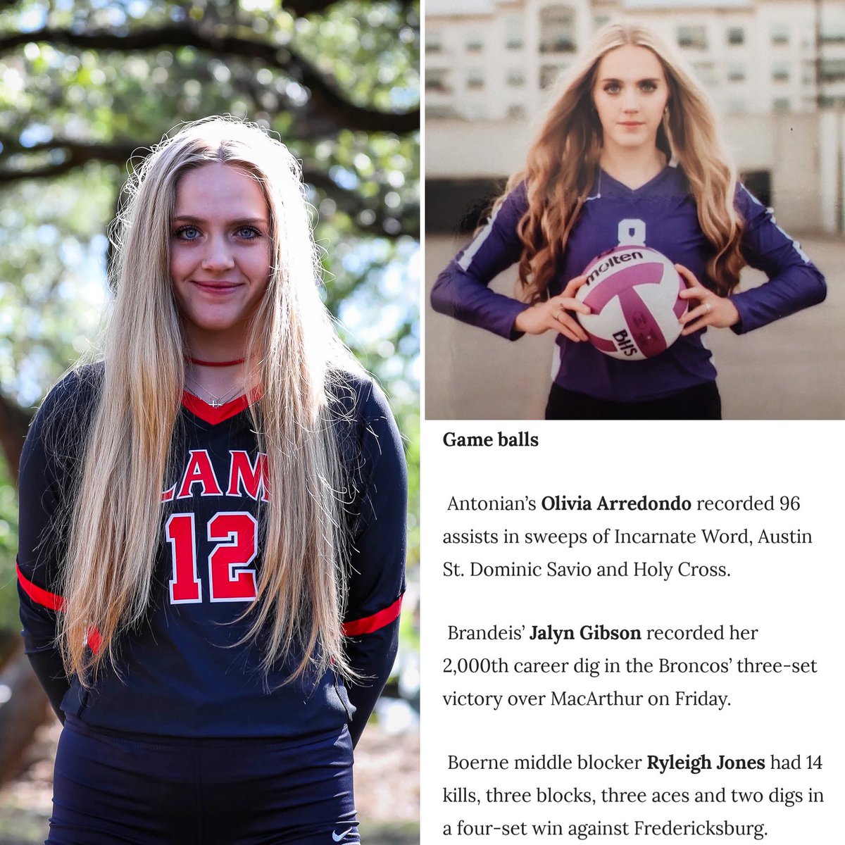 Ryleigh Jones (18P) was recognized with the game ball from Friday nights game against Fredericksburg! 🏐
