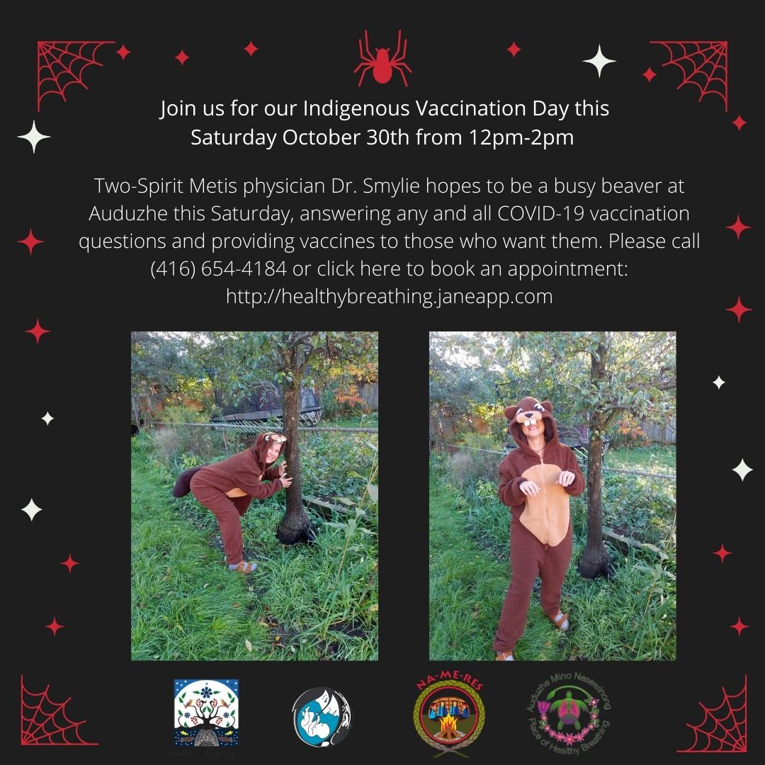 auduzhe's tweet photo. Join Dr. Smylie this Saturday October 30th at Auduzhe Mino Nesewinong's Indigenous Vaccination Day! Book your appointment at https://t.co/uKJqglXle9 https://t.co/JO5EzARSNK