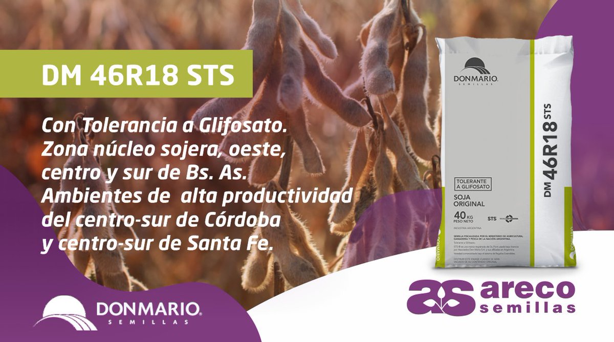 ArecoSemilllas's tweet photo. En 𝘼𝙧𝙚𝙘𝙤 𝙎𝙚𝙢𝙞𝙡𝙡𝙖𝙨 tenemos stock disponible de la NUEVA #Soja #DM46R18 STS de @donmariooficial, una soja con Tolerante a Glifosato
Contactanos para conocer los productos que tenemos para ofrecerte
#Agricultura #Agro #Campo #InsumosAgrícolas #SolucionesAgrícolas https://t.co/20CpThYj25
