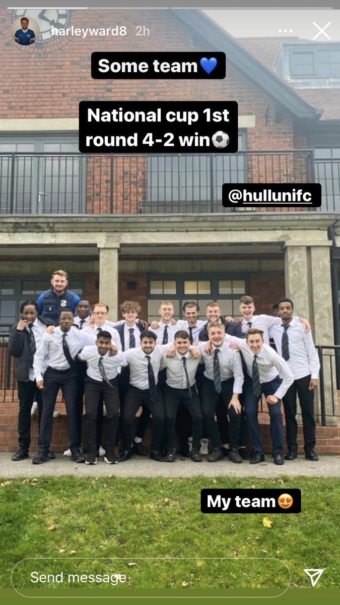 Our assistant manager <a href="/Harleyward8/">Harley Ward</a> leading his Hull University 1st team to a 4-2 victory. Captained by none other than our very own <a href="/JoeFaz05/">JF</a> and <a href="/callumvernon_/">Callum Vernon</a> playing in midfield. Love it lads ❤️ winning mentality👍
