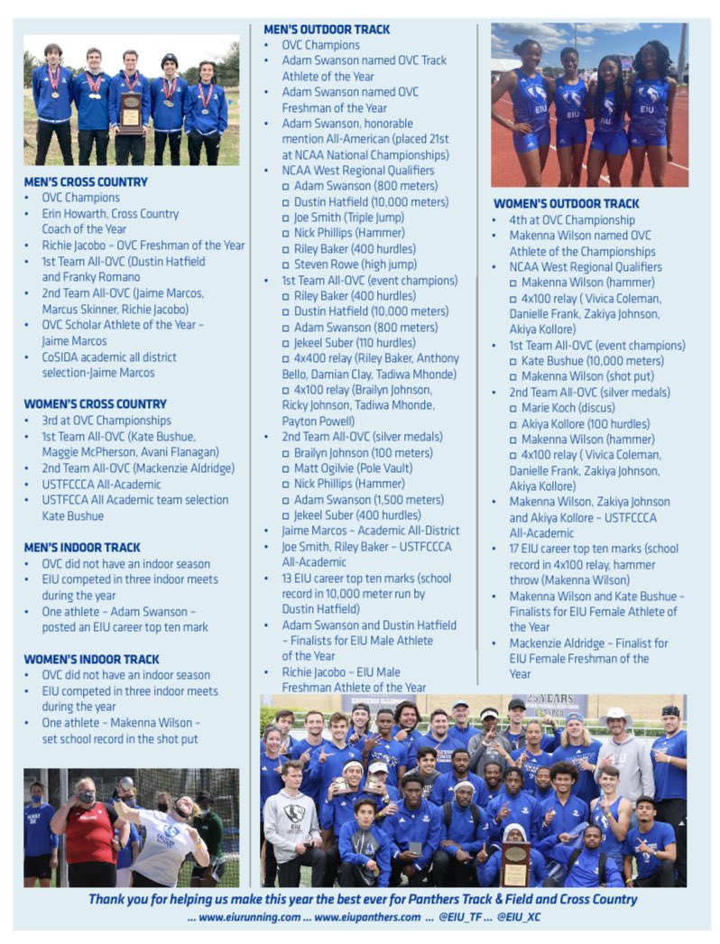 EIU_TF's tweet photo. Itโs not too late to donate to our annual Runathon Relay โผ๏ธ
Click the link below to show support to our #EIUXCTF Family ๐พ
https://t.co/giU5fL901R
#BleedBlue https://t.co/mz4GN3kH3O