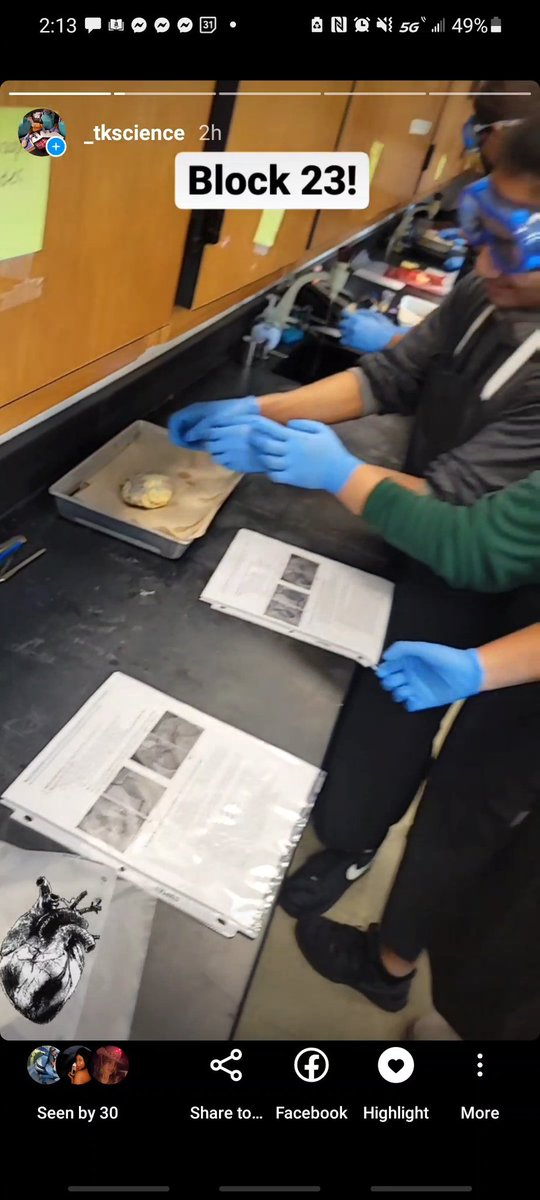 teach_me24's tweet image. SL Bio seniors did a heart dissection today to practice identifying heart structures! #tkscience #tkbio instagram.com/stories/_tksci…