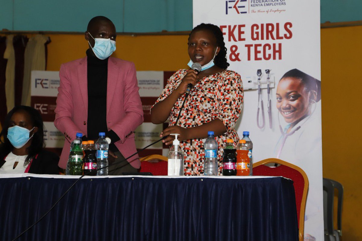 Girlsandtech1's tweet photo. Eng. Teresa Karani from @KenGenKenya , a keynote speaker during Girls&amp;Tech event , added that it takes a lot of focus , discipline and determination to follow this career path and encouraged the girls to be self driven. #FKEGirlsandtech #Employers #technology #girlsintechnology https://t.co/enqaAxmtkW