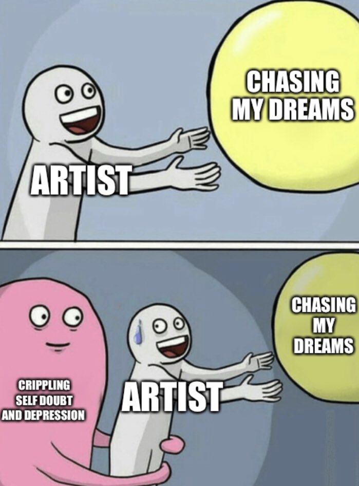 LifeinDiamonds's tweet photo. *starving artist noises*
#artist #studiomemes #audiomemes #memes #funny #dank #cripplingselfdoubt #artmeme https://t.co/5EHU12v6l3