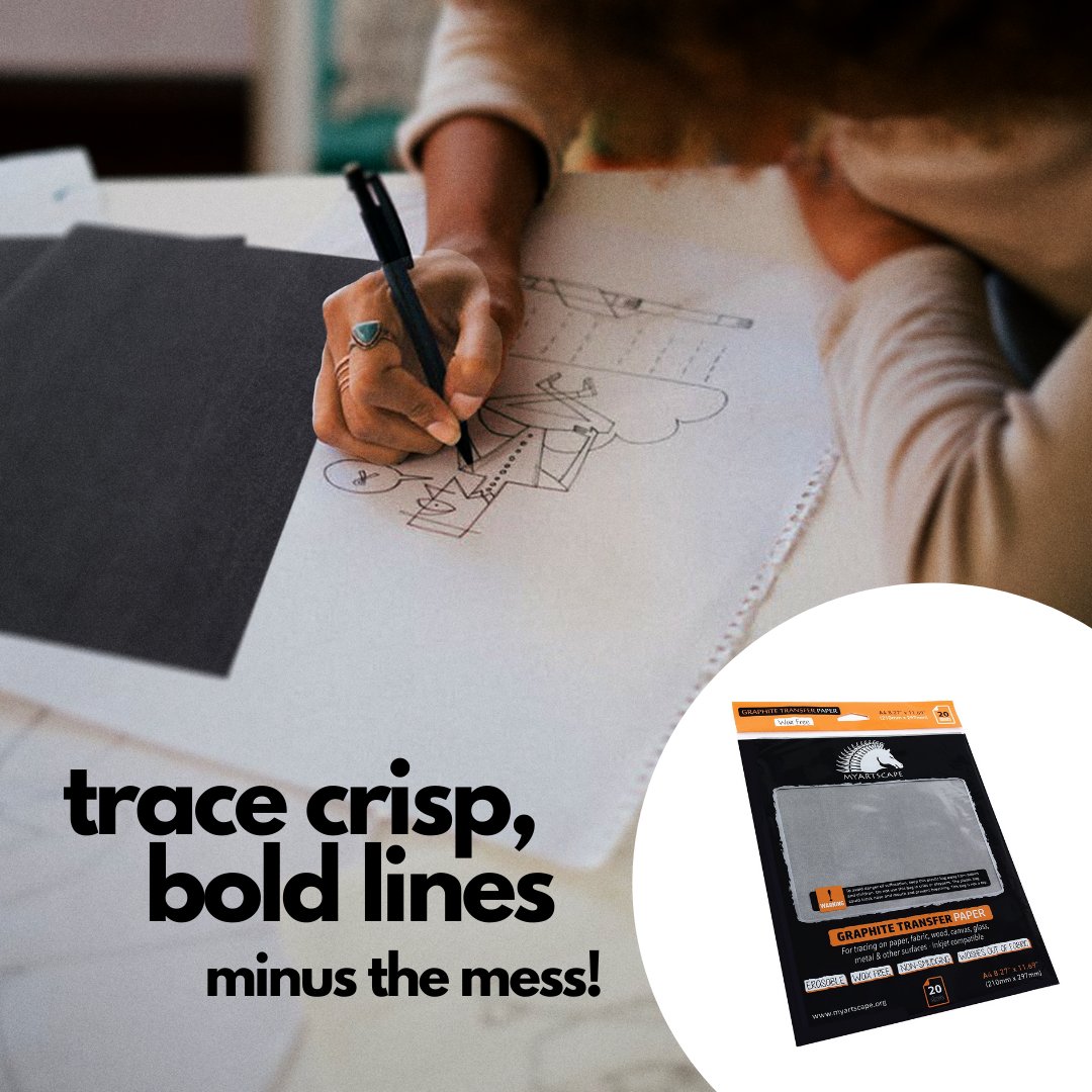 MyArtscape's tweet image. Transfer designs with ease with our wax-free graphite transfer paper.  
Work cleanly and more efficiently, minus the stress!
Visit us: myartscape.org
Shop MyArtscape on Amazon: amz.run/4vWx

#myartscape #graphitepaper #transferpaper #artistsupplies